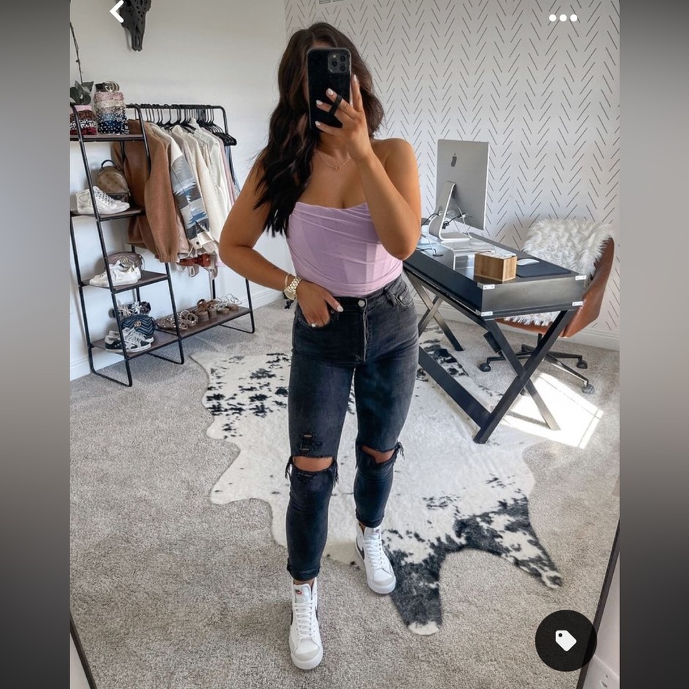 Bustier Boned Mesh strapless top